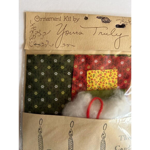 Three Candles Ornament Kit Made in USA  by Yours Truly New - Picture 2 of 8